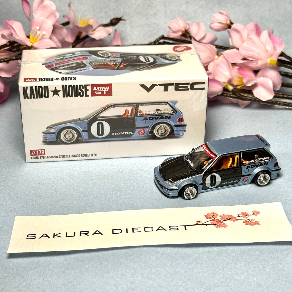 Kaido House 1:64 Honda Civic (EF) Kaido Roulette V1 - Azzurro #179 - Mini GT Limited Edition 2025 - Foto 4