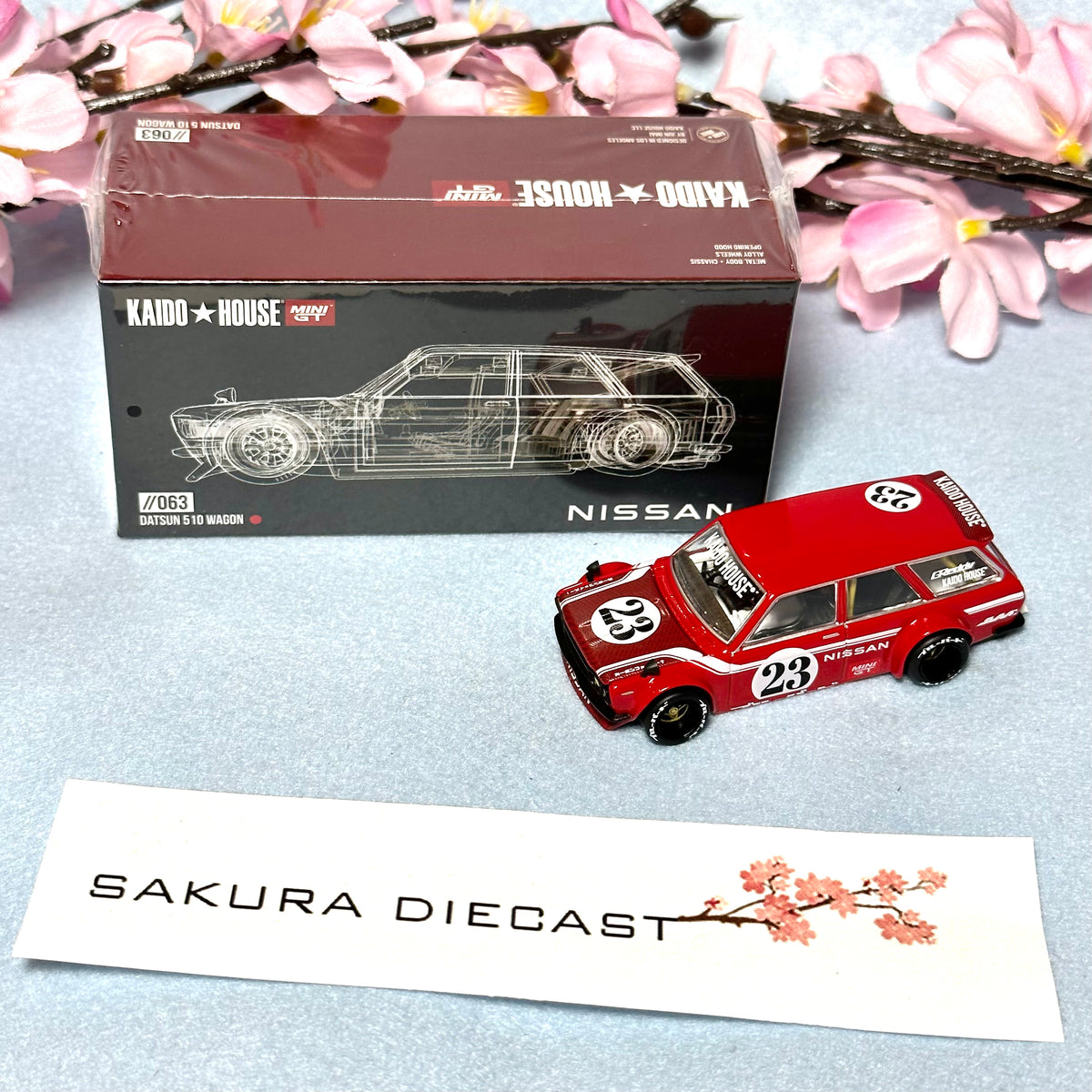 1/64 Mini GT Kaido-House Datsun 510 Wagon 063 (red) – Sakura 1/64 Mini GT Kaido-House Datsun 510 Wagon 063 (red) – Sakura
