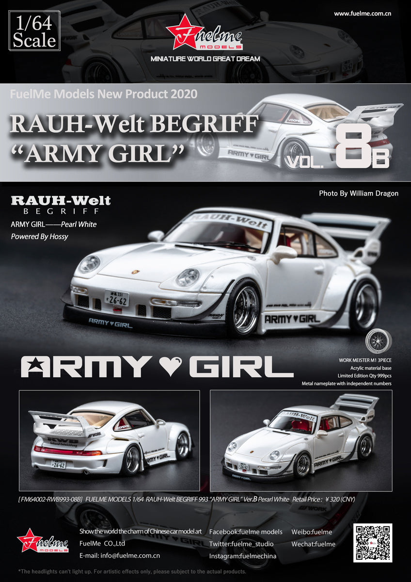 1/64 FuelMe Porsche 911 (993) RWB (Army Girl Version B) – Sakura