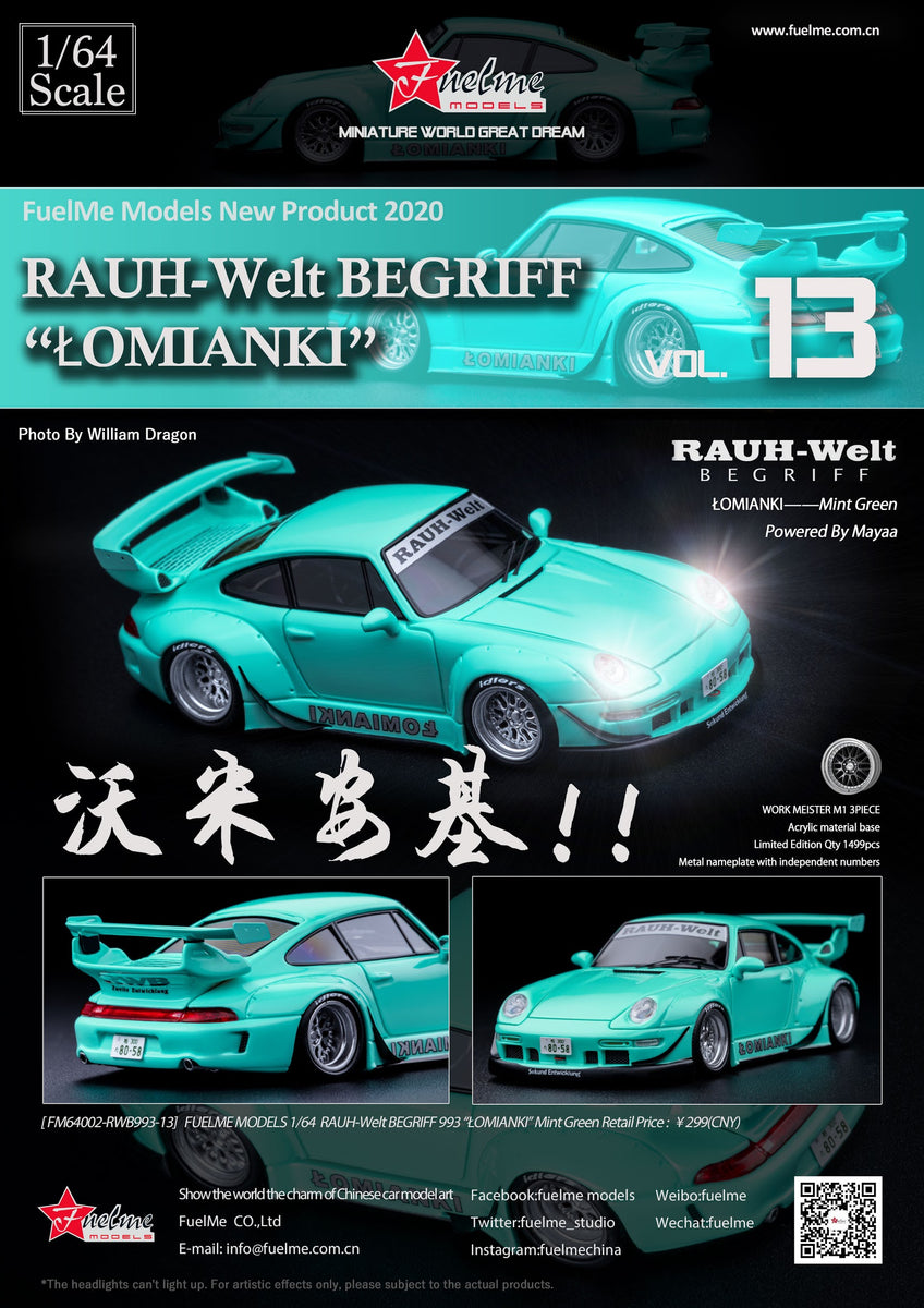 1/64 FuelMe Porsche 911 (993) RWB (ŁOMIANKI) – Sakura Diecast