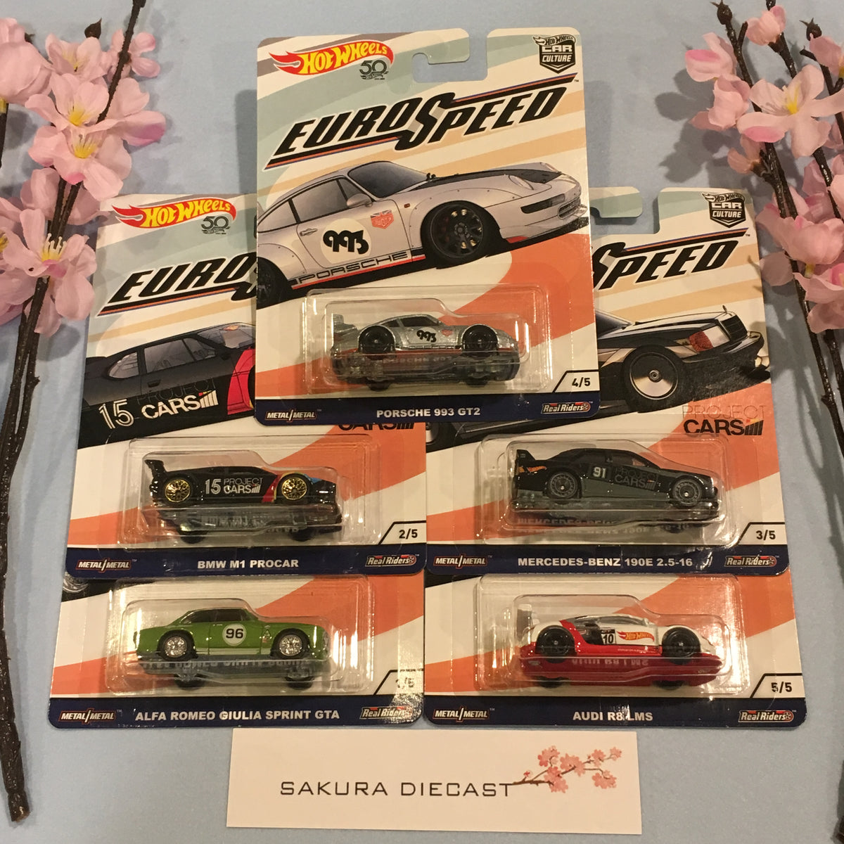 1 64 Hot Wheels Car Culture Eurospeed set Sakura Diecast