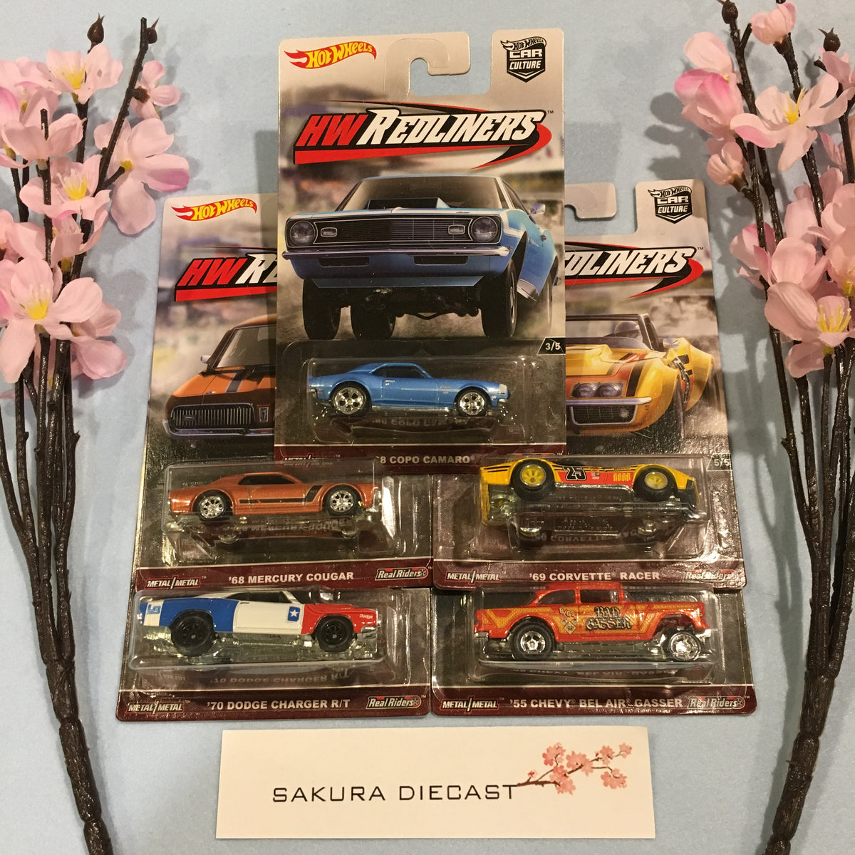 1 64 Hot Wheels Car Culture HW Redliners set Sakura Diecast