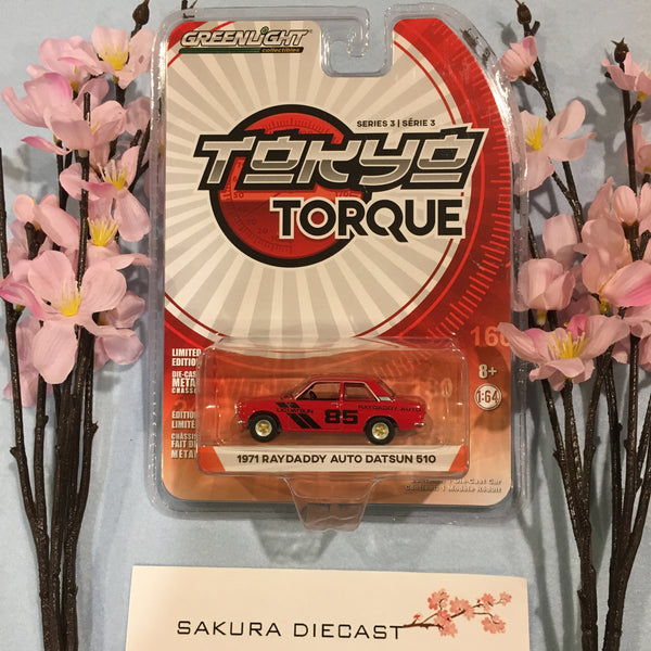 1/64 Greenlight Tokyo Torque Series 3 - 1971 Raydaddy Auto Datsun 510