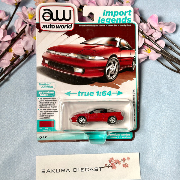 1/64 Auto World 1991 Mitsubishi Eclipse GSX (red)