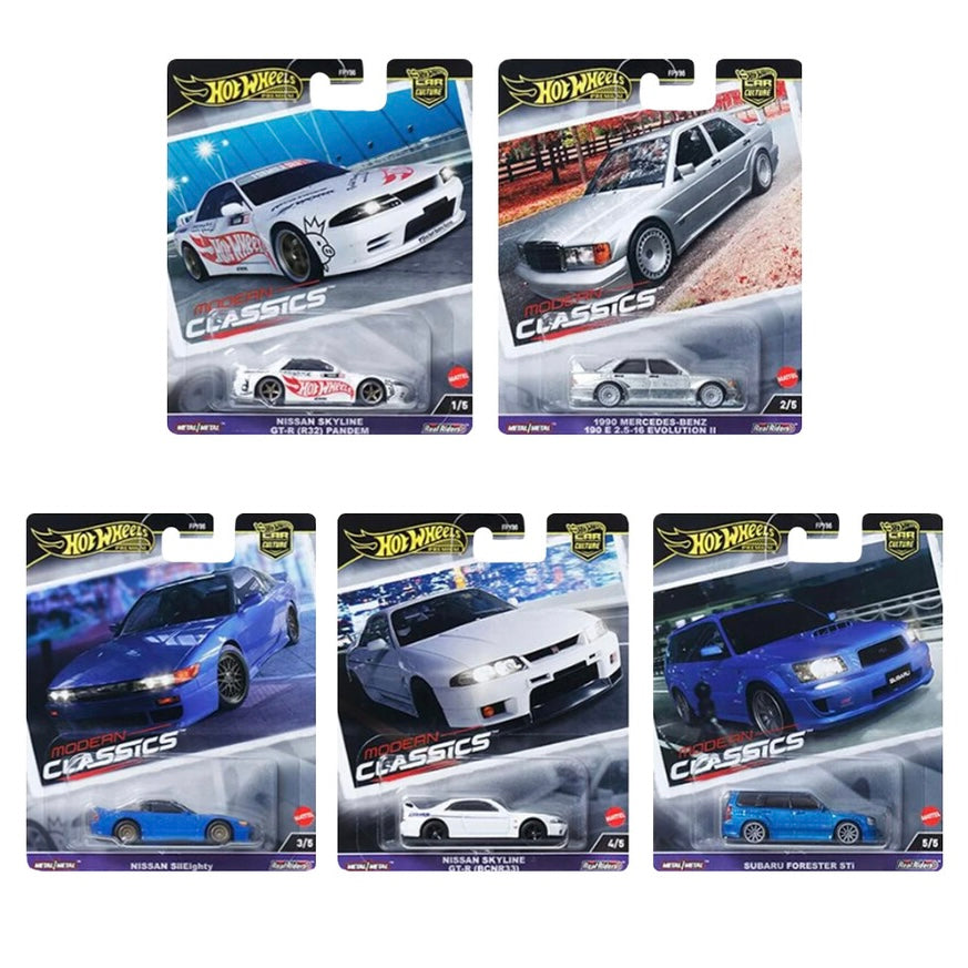 Hot Wheels Premium 2024 - Set 5 Auto Modern Classics Con Nissan Skyline GT-R