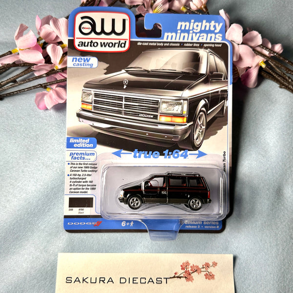 1/64 Auto World 1989 Dodge Caravan Turbo (black) – Sakura Diecast