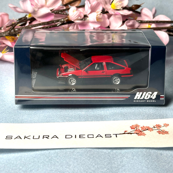 1/64 HobbyJapan Toyota Sprinter Trueno AE86 Late Version JDM Style (red)