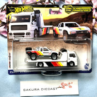 1/64 Hot Wheels Car Culture Team Transport - Toyota Off Road Truck and Fleet Street