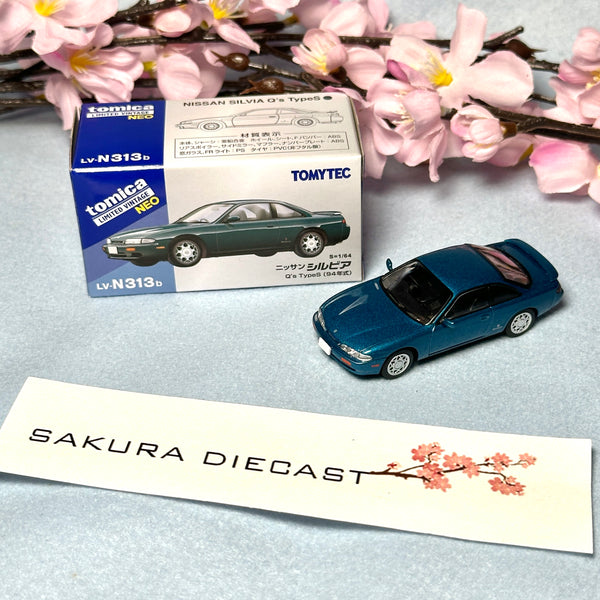 1/64 Tomica Limited Vintage Neo Nissan Silvia Q’s Type S 240SX S14 zenki (teal)
