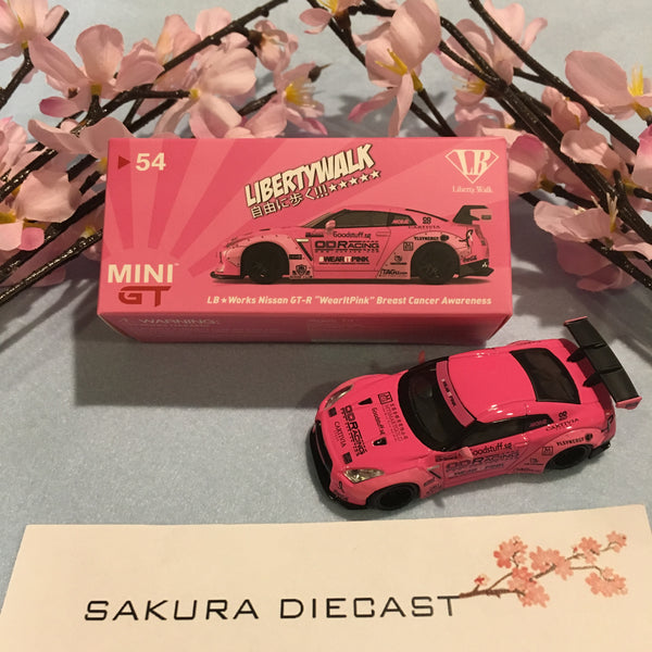 1/64 Mini GT LB Works Nissan GT-R Malaysia Exclusive Breast Cancer Awareness edition (pink)
