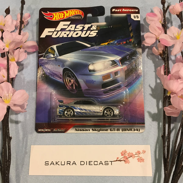 1/64 Hot Wheels Premium Fast & Furious - Nissan Skyline GT-R (BNR34)