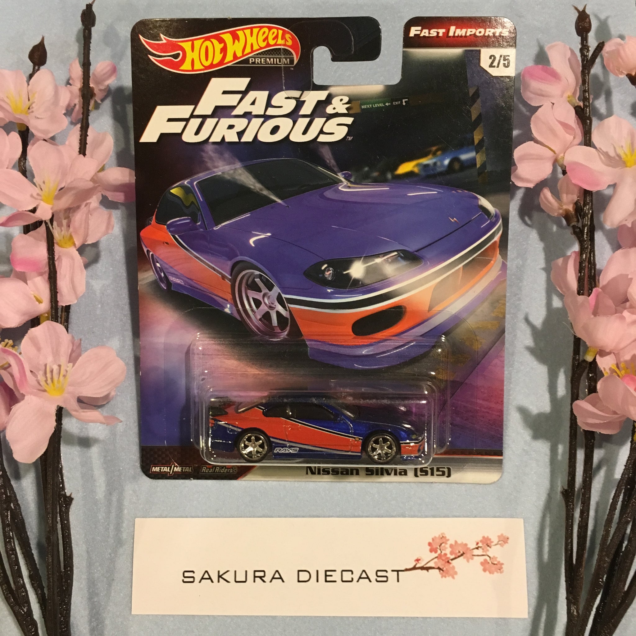 【エラー品】FAST&FURIOUS NISSAN SILVIA S15 1/64 Hot Wheels Premium Fast & Furious - Nissan Silvia (S15