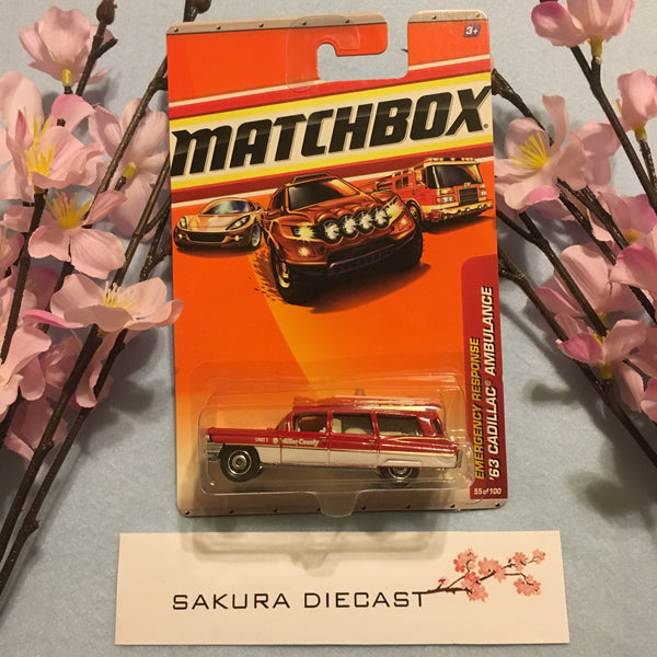 1/64 Matchbox ‘63 Cadillac Ambulance (red)