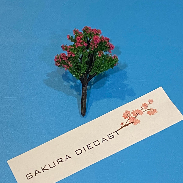1/64 Accessories: Green Tree with Bright Pink Flowers