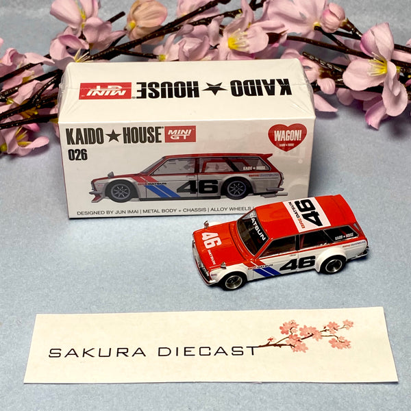 1/64 Mini GT Kaido-House Datsun 510 Wagon 026 (BRE red)