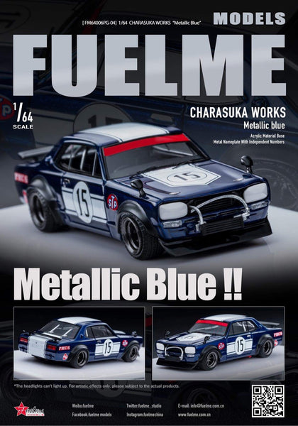 1/64 FuelMe Nissan Skyline GT-R KPGC10 Hakosuka Charasuka Works LBWK Metallic Blue