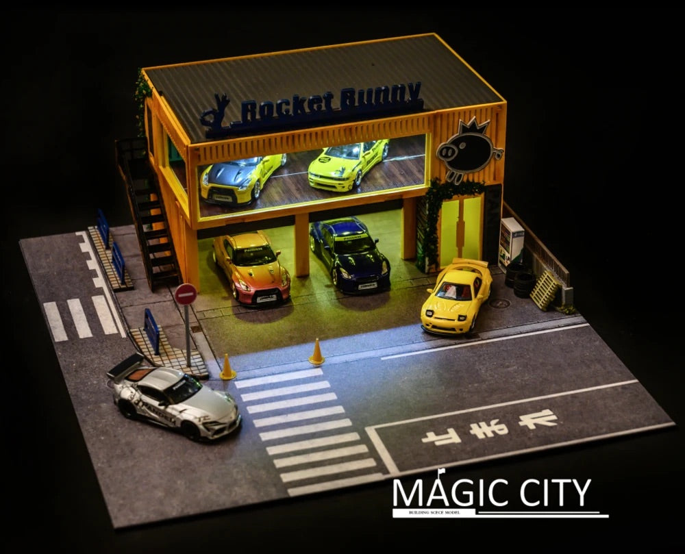 1/64 Magic City Rocket Bunny Garage Diorama Kit – Sakura Diecast