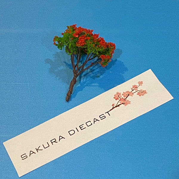 1/64 Accessories: Green Tree with Red Flowers
